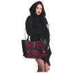 Sac  main  lanires perfores, pentacle invers et tissu tartan rouge - Banned