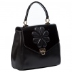 Sac  main noir  fleur 