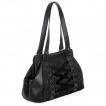 Sac à main noir goth-rock corseté à motif floral - Banned