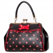 Sac  main noir  pois rouges et fermoire rtro - Banned