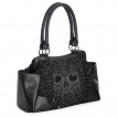 Sac  main noir  tte de mort faon toile d'araigne - Banned