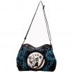 Sac à main à orchidée et chat - Cyan et noir - Banned