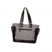 Sac  main punk-rock Banned rivet noir et blanc  rayures avec menottes