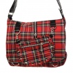 Sac bandoulire punk-rock Banned  tartan rouge