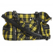 Sac  main punk-rock  tartan jaune et noir avec menottes - Banned