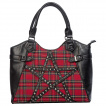 Sac  main punk-rock Tartan  pentacle d'inserts pyramides  - Banned