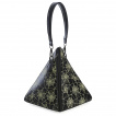 Sac  main pyramidal noir avec imprim toile d'araigne