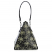 Sac  main pyramidal noir avec imprim toile d'araigne