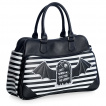 Sac  main ray noir et blanc  tombe chauve-souris - Banned