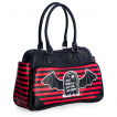 Sac à main rayé noir et rouge à tombe chauve-souris - Banned