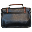 Sac  main rtro Banned noir et marron style cartable  noeud papillon