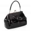 Sac  main retro glam similicuir noir  noeud papillon couvrant - Banned