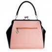 Sac à main rétro noir et nude à large rose - BANNED