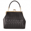 Sac à main rétro noir gauffré à fermoir clic clac - BANNED