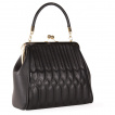 Sac à main rétro noir gauffré à fermoir clic clac - BANNED