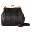 Sac à main rétro noir gauffré à fermoir clic clac - BANNED