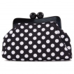 Sac  main rtro rockabilly noir  pois blancs -  Banned