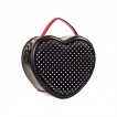 Sac à main Rockabilly Banned noir et rouge à pois en forme de coeur avec noeud papillon