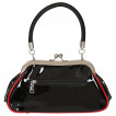 Sac à main rockabilly noir et rouge à cerises et noeud papillon