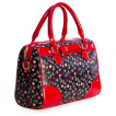 Sac  main Rockabilly noir et rouge  cerises et ruban - BANNED