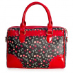 Sac à main Rockabilly noir et rouge à cerises et ruban - BANNED