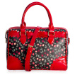 Sac  main Rockabilly noir et rouge  cerises et ruban - BANNED