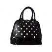 Sac à main rockabilly noir à pois blancs et noeud papillon - Banned