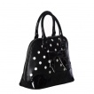 Sac à main rockabilly noir à pois blancs et noeud papillon - Banned