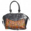 Sac  main similicuir noir et lopard  lune et crane - Banned