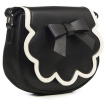 Sac a main similicuir noir style Rococo à noeud papillon