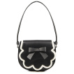 Sac a main similicuir noir style Rococo à noeud papillon