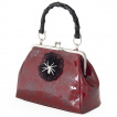 Sac  main similicuir rouge  toile noire et araigne - Banned