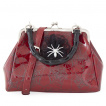 Sac  main similicuir rouge  toile noire et araigne - Banned