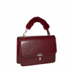 Sac  main style cartable bordeaux rtro-vintage  anse fourrure - BANNED