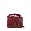 Sac  main style cartable bordeaux rtro-vintage  anse fourrure - BANNED