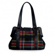 Sac à main tartan foncé à cranes et noeud chauve-souris - Banned
