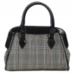 Sac  main tartan gris et similicuir noir BACK TO BUSINESS - Banned