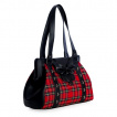 Sac  main tartan rouge  cranes et noeud chauve-souris - Banned