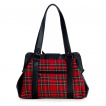 Sac  main tartan rouge  cranes et noeud chauve-souris - Banned