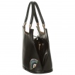 Sac  main vintage  Paon sur branche en fleurs - Noir