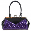 Sac  main violet et noir  losanges en surpiqres LILYMAE - Banned