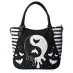 Sac  main  Yin et Yang dgoulinant et chauves-souris - Noir et blanc