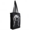 Sac shopping en toile  chat noir  ailes et dents de vampire