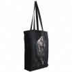 Sac shopping en toile à empreintes de pattes et poche chaton