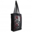 Sac shopping en toile à roses et crane déchiré