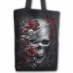 Sac shopping en toile à roses et crane déchiré