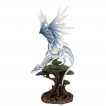 Grande figurine dragon de glace sur un arbre (56 cm)