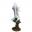 Grande figurine dragon de glace sur un arbre (56 cm)