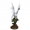 Grande figurine dragon de glace sur un arbre (56 cm)