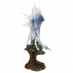 Grande figurine dragon de glace sur un arbre (56 cm)